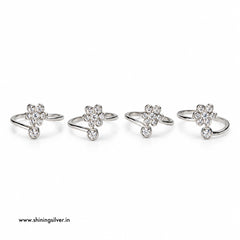 SHINING’s 925 Sterling Silver Floral Open-Top Toe Rings