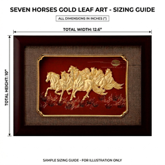 7 Horses 24K Gold Wall Hanging Display