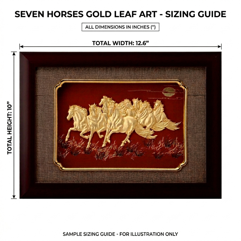 7 Horses 24K Gold Wall Hanging Display