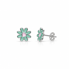 SHINING’s Heart Flower 925 Silver Stud Earrings for Girls & Kids
