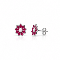 SHINING’s Daisy Stud Earrings- Red