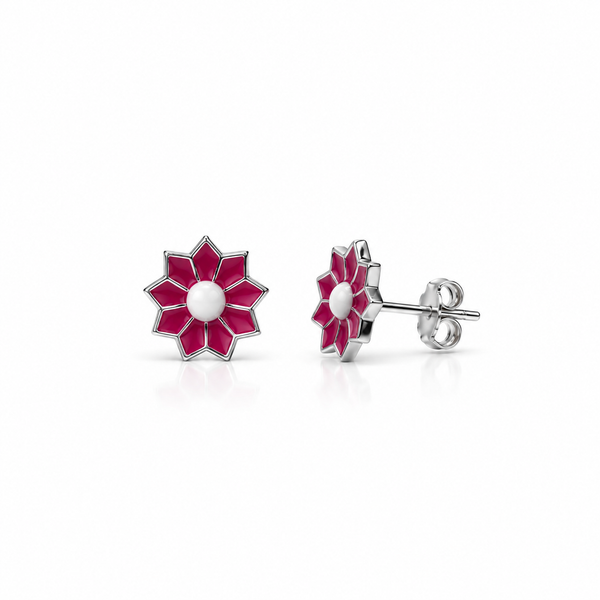 SHINING’s Daisy Stud Earrings- Red