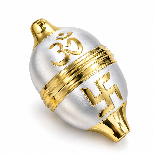 SHINING’s 925 Pure Silver Nariyal with Gold Finish | Wedding & Religious Gift for Groom