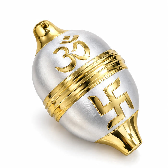 SHINING’s 925 Pure Silver Nariyal with Gold Finish | Wedding & Religious Gift for Groom