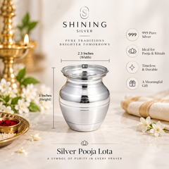 SHINING’s 999 Pure Silver Pooja Lota | 150 ML