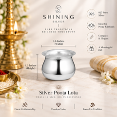 SHINING’s 925 Pure Silver Pooja Lota | 20 ML