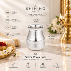 SHINING’s 999 Pure Silver Pooja Lota | 100 ML