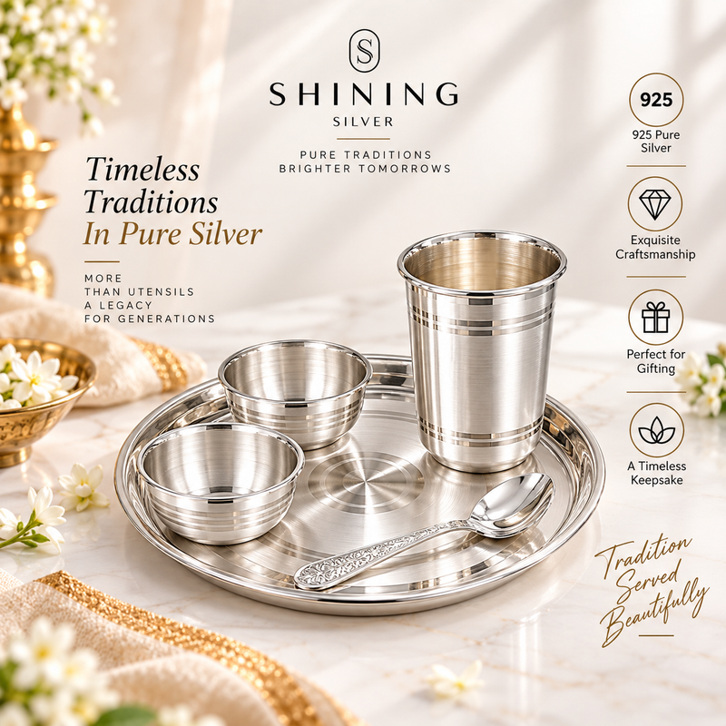 SHINING’s 925 Pure Silver Utensils Set | Silver Dinner Set | Shining Silver