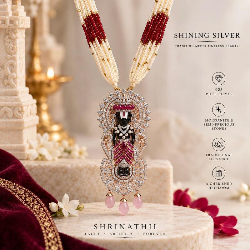 SHINING’s Shrinathji Pendant Necklace in 925 Pure Silver