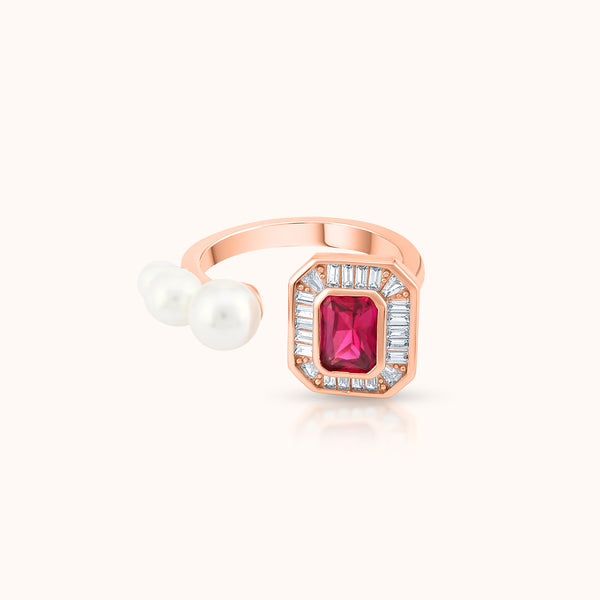 SHINING's Pearl & Ruby ring