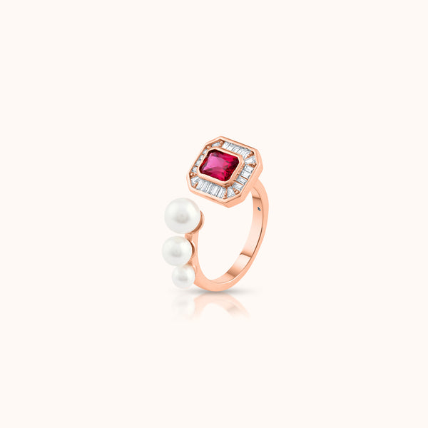 Pearl & Ruby ring