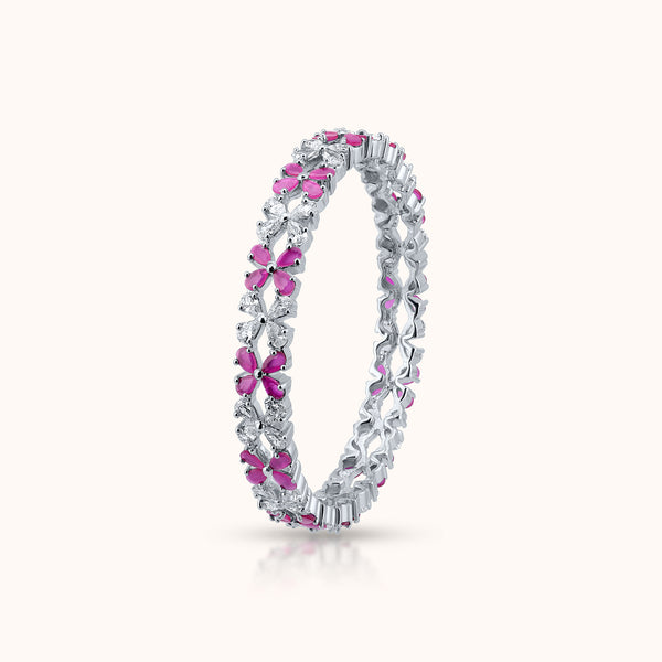 SHINING’s 925 Sterling Silver Ruby Bangles