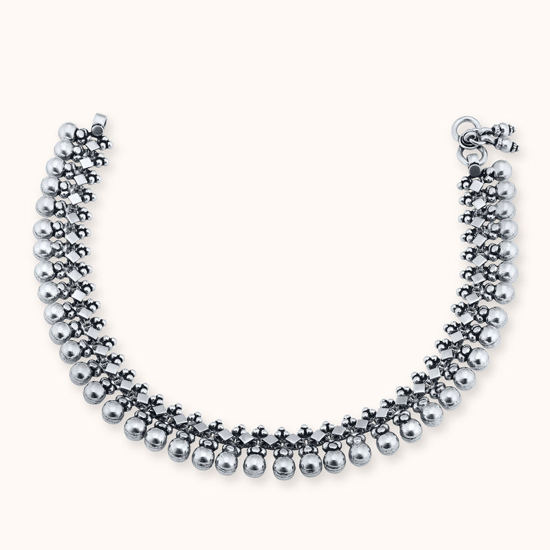 SHINING’s Rajasthani 925 Silver Oxidised Payal