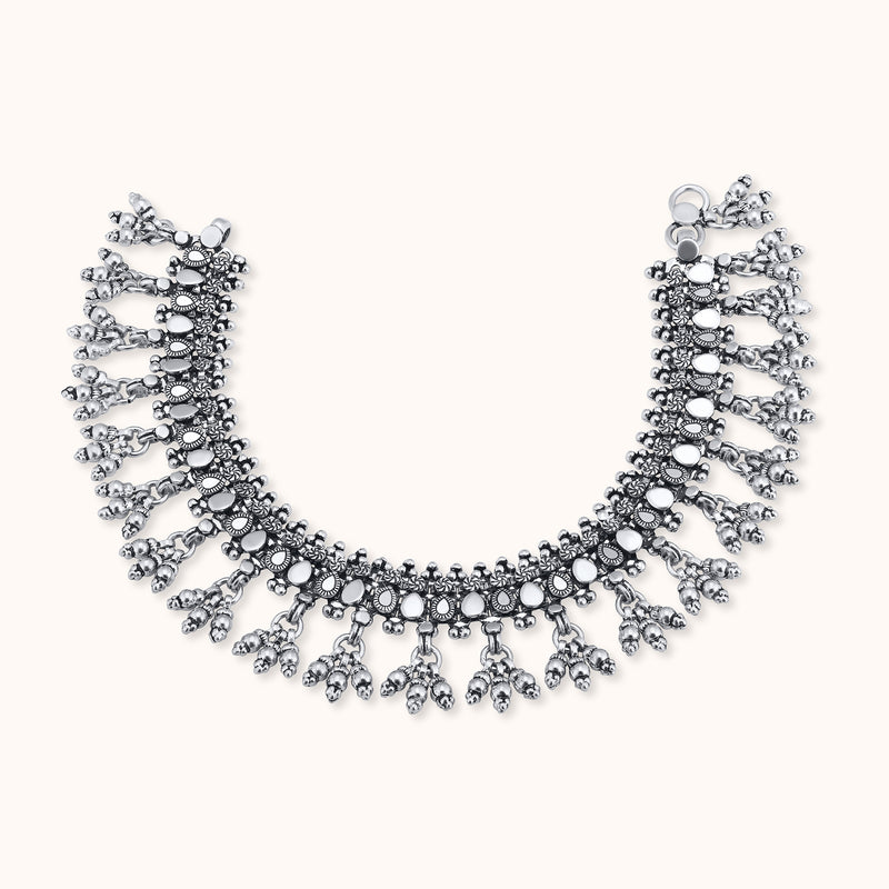 SHINING’s Rajasthani 925 Silver Oxidised Payal