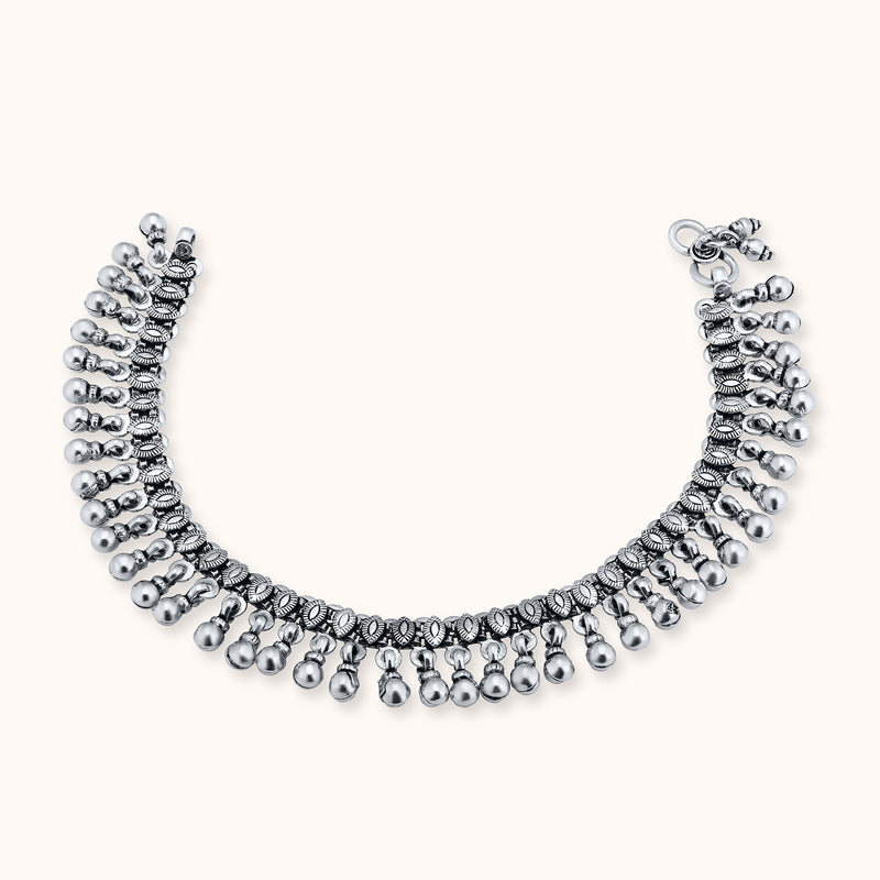 SHINING’s Rajasthani 925 Silver Oxidised Payal