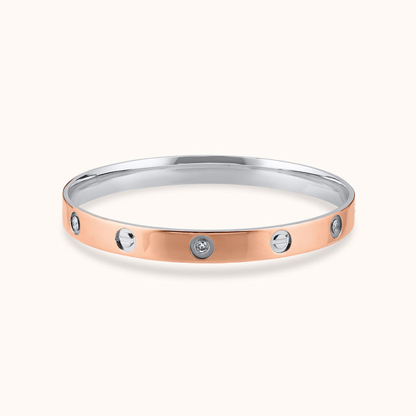 Rosegold Finish Silver Kada For Men | 925 Sterling Silver