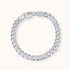 SHINING's Medium Silver Curb Bracelet For Men