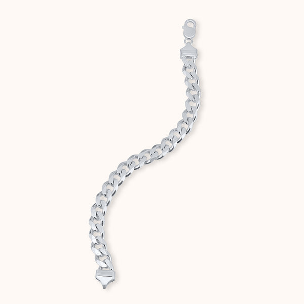 SHINING's Big Silver Curb Bracelet for Men