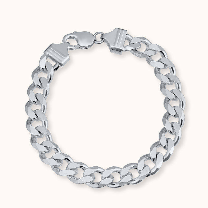 SHINING's Big Silver Curb Bracelet for Men