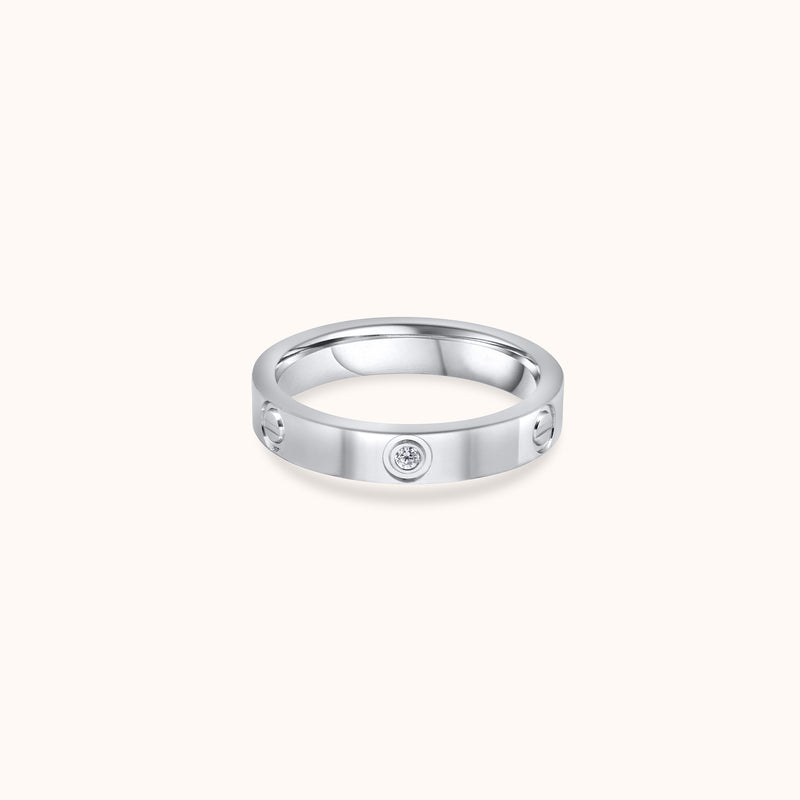 Solitare Cubic Band Ring