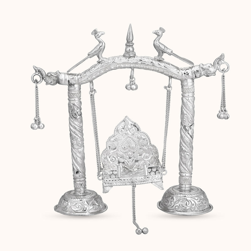 SHINING’s Small 925 Silver Palna with Chitai Work