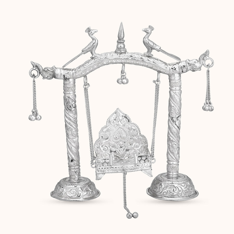 SHINING’s Small 925 Silver Palna with Chitai Work