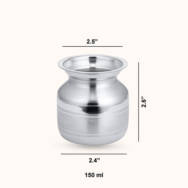 SHINING’s 999 Pure Silver Pooja Lota | 150 ML