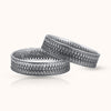 SHINING’s Leafs Carved Oxidized Silver Bangles Pair