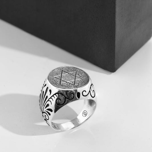 Antique Spiritual Turkish Style Ring For Men - Shining Silver.in