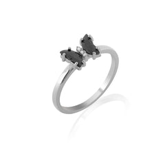 Black Butterfly Sterling Silver Ring for Women - Shining Silver.in
