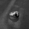 Black Diamond Lustre Stone Ring For Men- Made With 925 Sterling Silver - Shining Silver.in