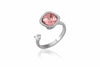 Blush Blossom- Sterling Silver 925 Pink Spinner Ring - Shining Silver.in