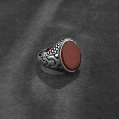 Brown Stone Ring For Men- Made With 925 Sterling Silver - Shining Silver.in