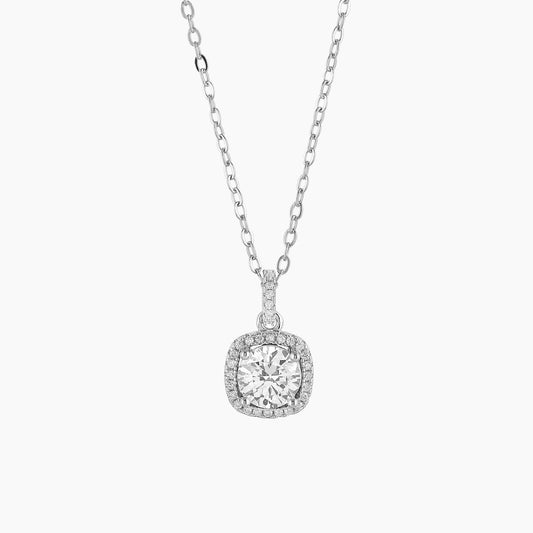 Dainty Sterling Silver Solitaire Pendant Necklace - Shining Silver.in