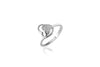 Dazzling Love Cascade- Sterling Silver 925 Zircone Heart Ring - Shining Silver.in