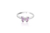 Elegant Lavender Butterfly Sterling Silver Ring for Women - Shining Silver.in