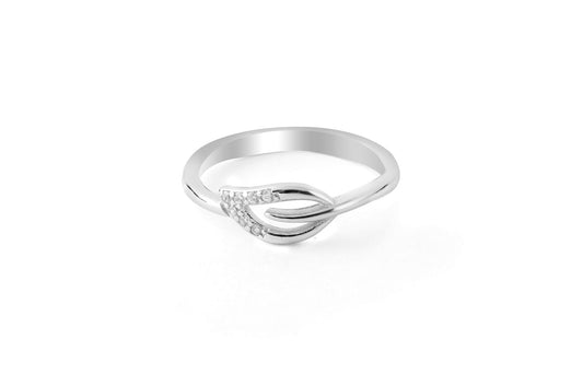 Elegantly Crafted Silver Leaf Ring - Shining Silver.in