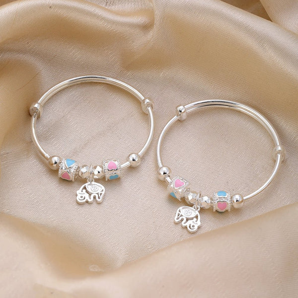 Elephant Charm Silver Baby Kada - 925 Pure Silver - Shining Silver.in