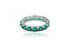 Emerald Brilliance Ring- Sterling Silver Band With Oval And Brilliant Cut Stones - Shining Silver.in