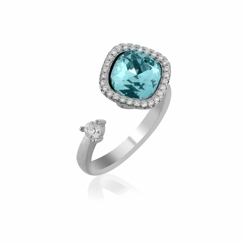 Ethereal Orbit- Sterling Silver 925 Topaz Spinner Ring - Shining Silver.in