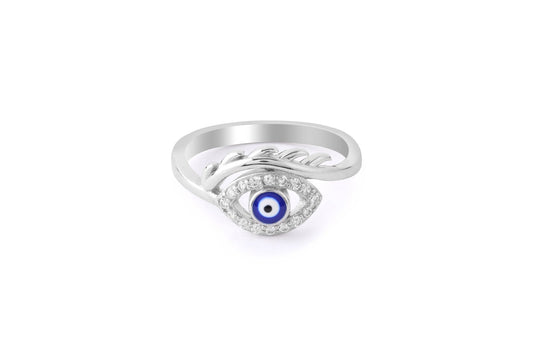 Evil Eye Silver Rings For Women - Shining Silver.in