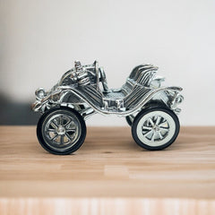 Exquisite Pure Silver Vintage Car Miniature Showpiece - Shining Silver.in