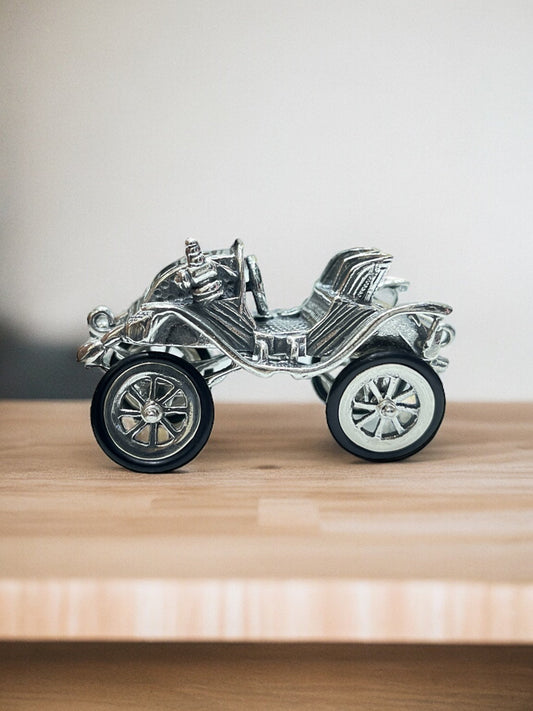 Exquisite Pure Silver Vintage Car Miniature Showpiece - Shining Silver.in