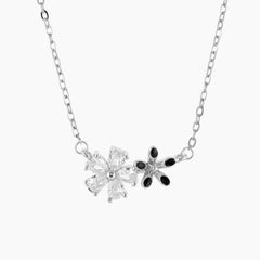 Gleaming Flower Necklace - 925 Sterling Silver - Shining Silver.in