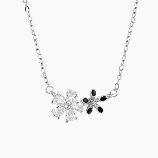 Gleaming Flower Necklace - 925 Sterling Silver - Shining Silver.in