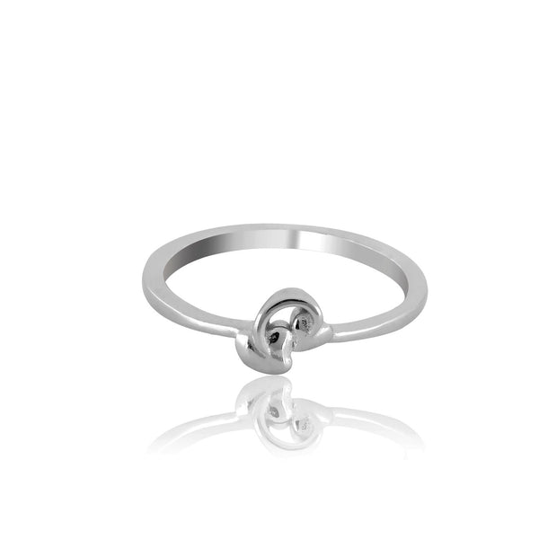 Hearts Entwined- Sterling Silver 925 Linked Heart Ring For Her - Shining Silver.in