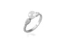 Interwoven Elegance- Sterling Silver 925 Pearl Ring For Women - Shining Silver.in