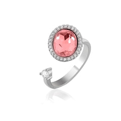 light pink moving ring oval - Shining Silver.in