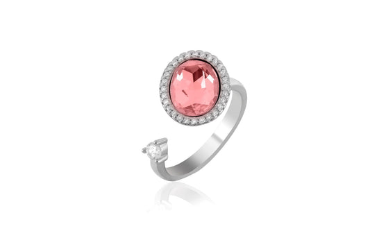 light pink moving ring oval - Shining Silver.in
