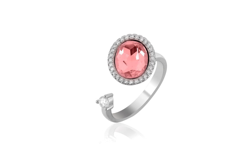 light pink moving ring oval - Shining Silver.in